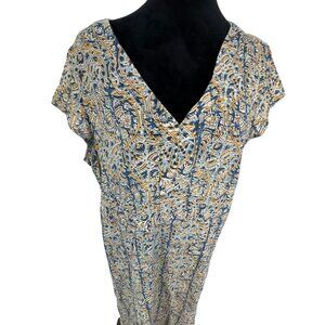 Pure Jill Elements Floral Maxi Dress Size L Empire Waist Oversized Peasant Boho